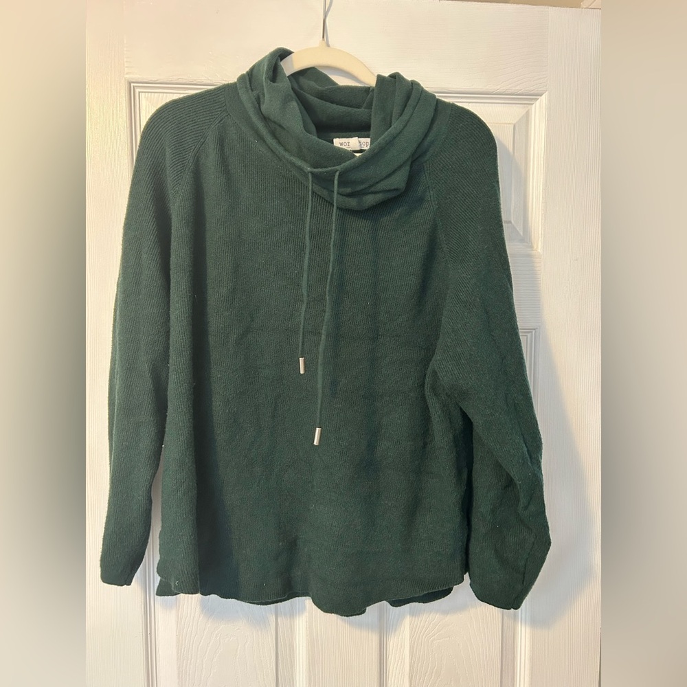 Workshop Republic Clothing Forest Green Cowl Neck Sweater